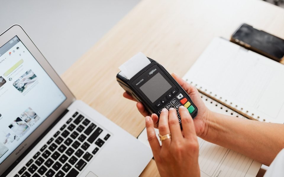 takepayments card machine with a printed receipt